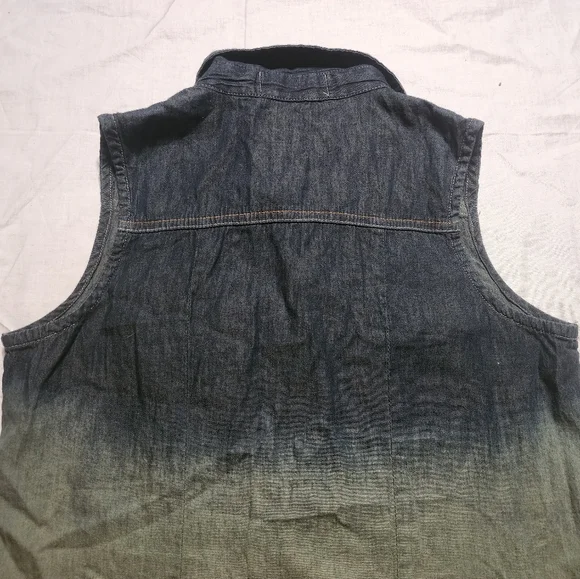 TWENTYTHIRTEEN Tank Top Women's Small Blue Green Denim Shirt Button Down Top - Picture 7 of 10
